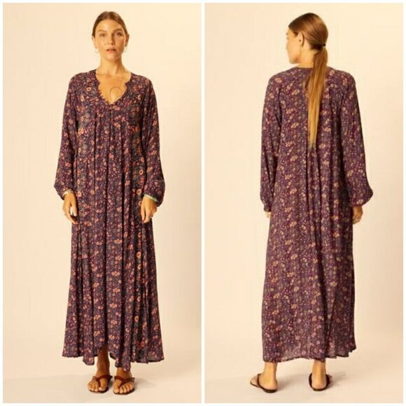 💕NATALIE MARTIN💕 Fiore Maxi Dress Petite Fleur Aubergine Floral Small NWOT - Picture 3 of 16